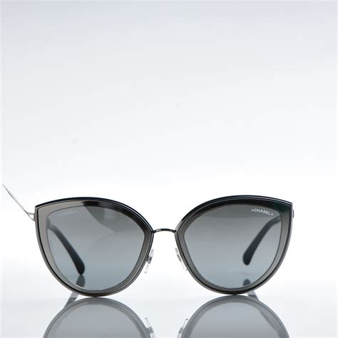 ch4222 chanel sunglasses|CHANEL Metal Cat Eye Sunglasses 4222 Silver Black.